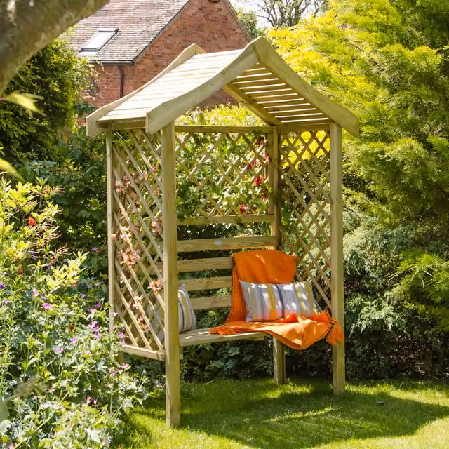 Forest Garden Parisienne Arbour, Brown Wood – 1