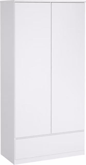 Furniture To Go Naia White Glossy 2-Door 1-Drawer Wardrobe