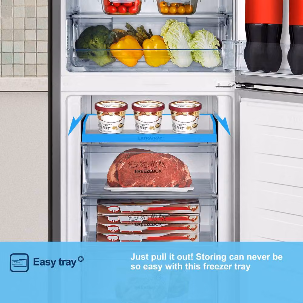 Fridgemaster MC55251DES Silver Freestanding No Frost Fridge Freezer with 256L Capacity and E Energy Rating, H 171.0 cm x W 55.7 cm x D 60.2 cm – 2