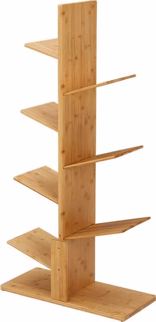 Livingandhome 7-Tier Brown Wooden Ladder Bookshelf