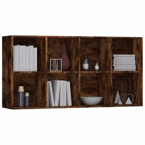 vidaXL Smoked Oak Book Cabinet and Sideboard in Engineered Wood, W/D/H: 66 x 30 x 130 cm – 4