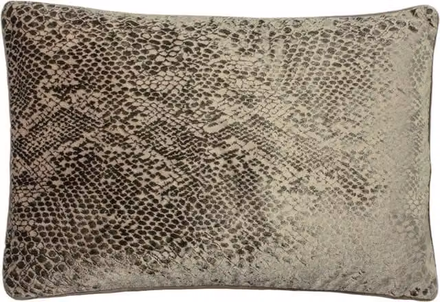 Make It A Home Python Velvet Rectangular Cushion in Gold, Beige and Multicolour