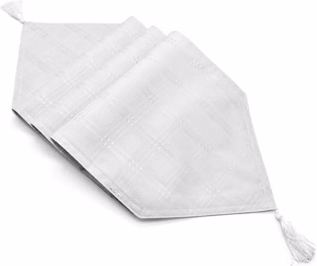 Kitchen Trends Modern Jacquard Hampton Table Runner in Silver, Grey and White, W: 33.02 cm x L: 177.8 cm