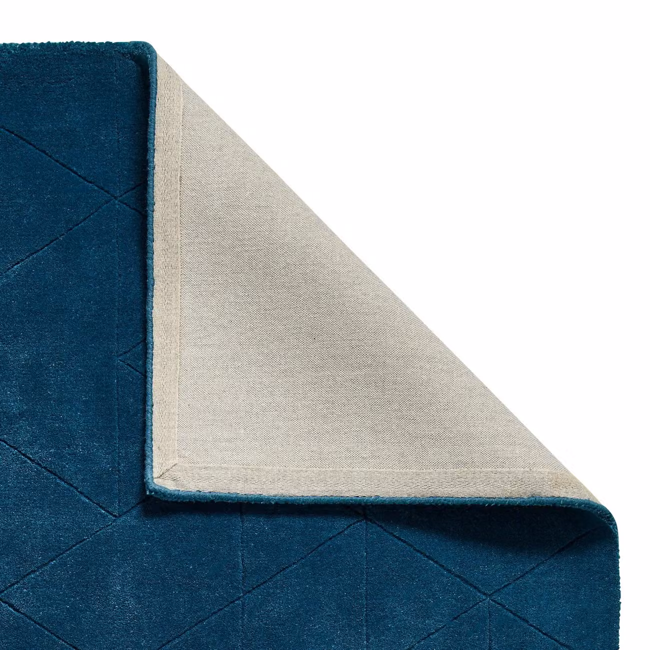 The Rug Shop UK Petrol Teal Modern Machine Woven Checked Rectangular Area Rug W: 150 cm, L: 230 cm – 2