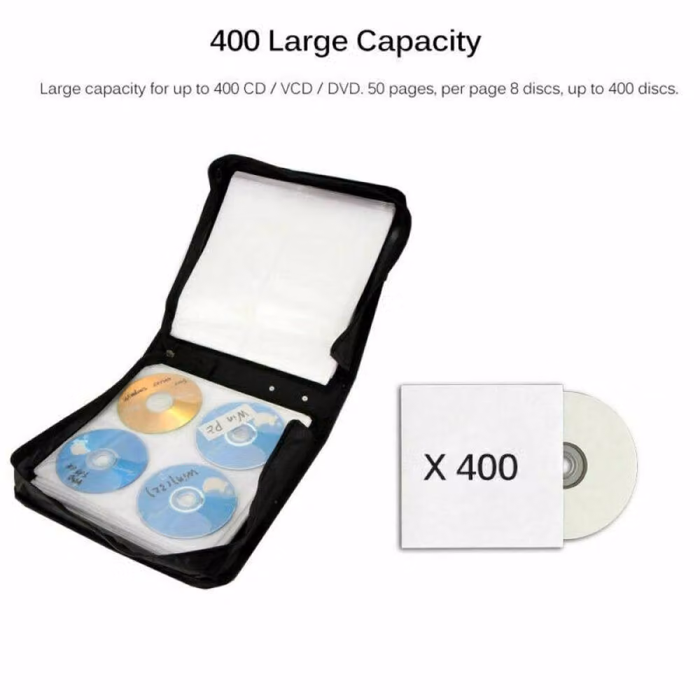 NESTLUNE 400 Disc CD DVD Wallet Storage Case in Black – 4