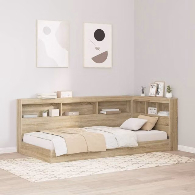 Berkfield Home Storage Headboard with Integrated Shelf in Sonoma Oak, Brown, Width: 100 cm