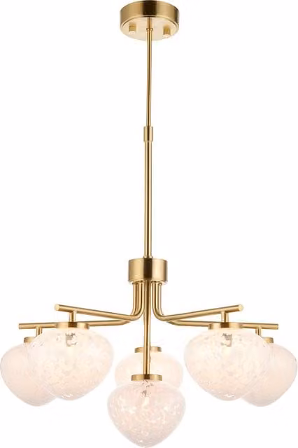 Perch & Parrow Kyra Multi Arm Confetti Glass Pendant Light in Satin Brass
