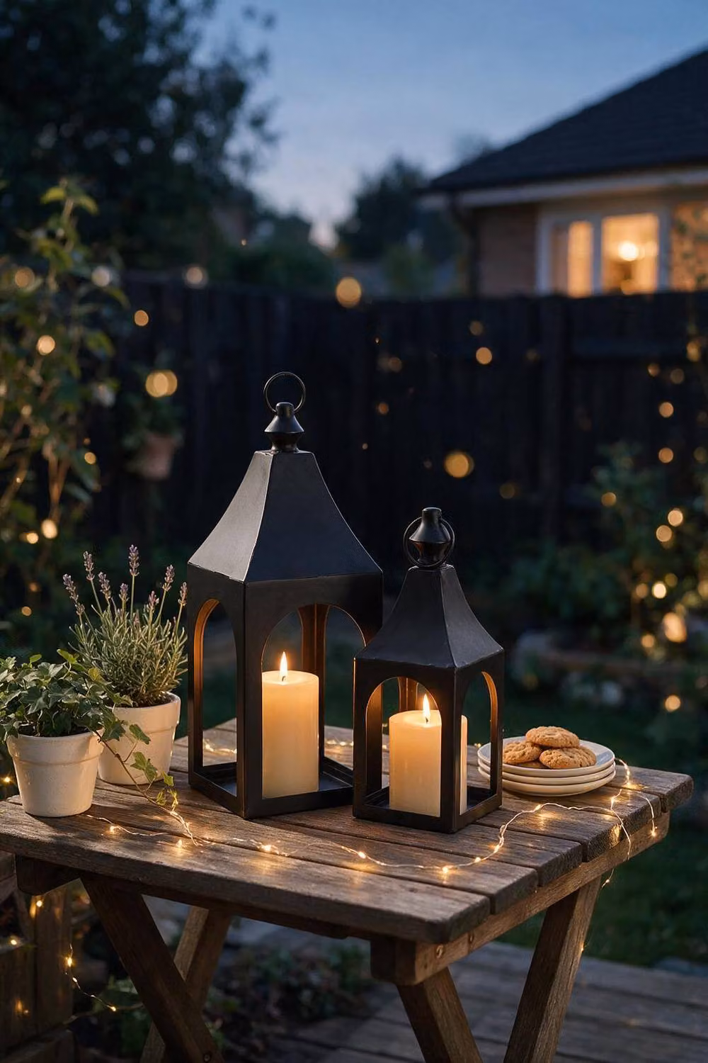 ExtraStar 2-Piece Black Metal Hanging Pillar Candle Holder Set with Industrial Rectangular Design – 3