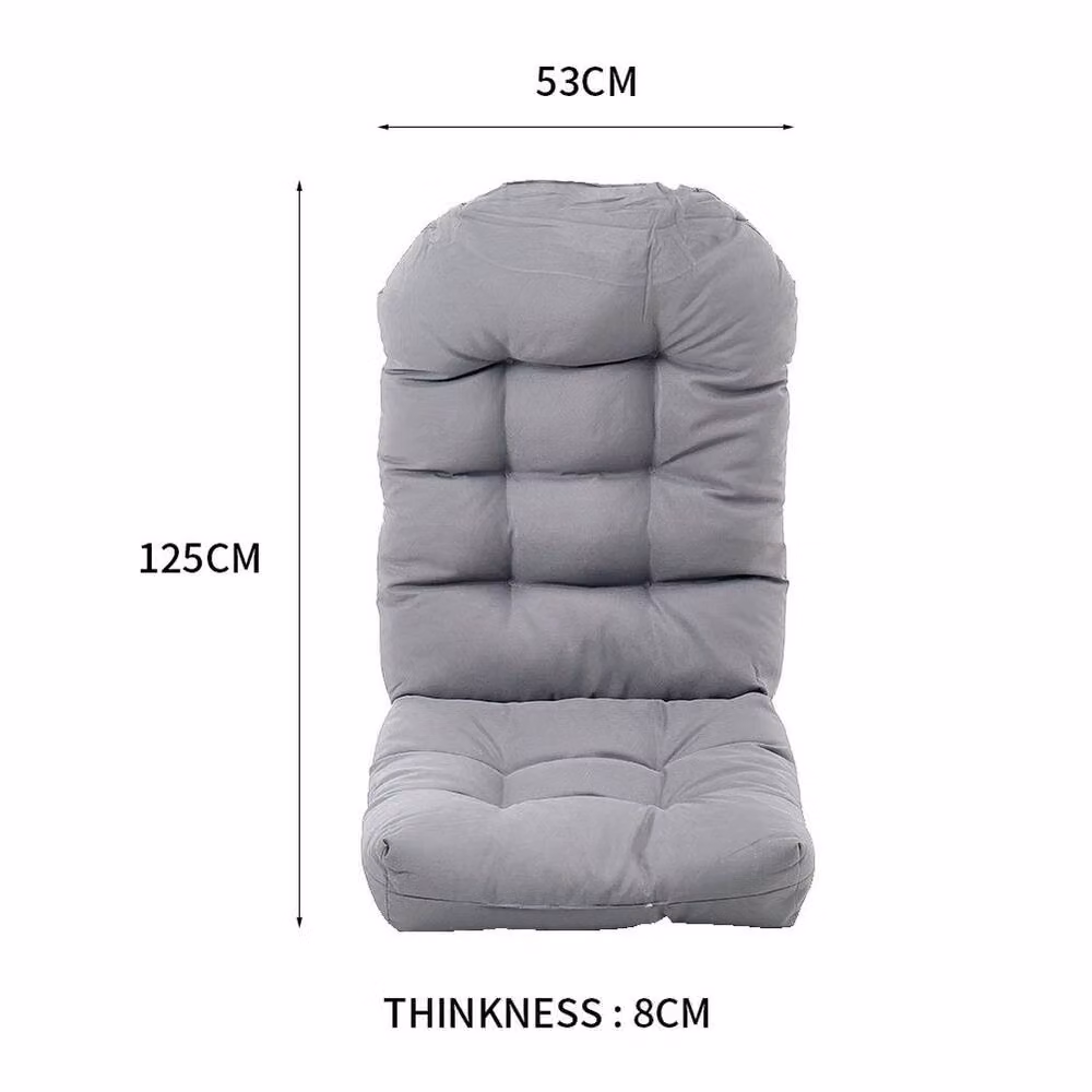 PAWNORA Breathable Cotton Chair Cushion Seat Pad, Light Grey, W: 125 cm, D: 53 cm, H: 8 cm – 2