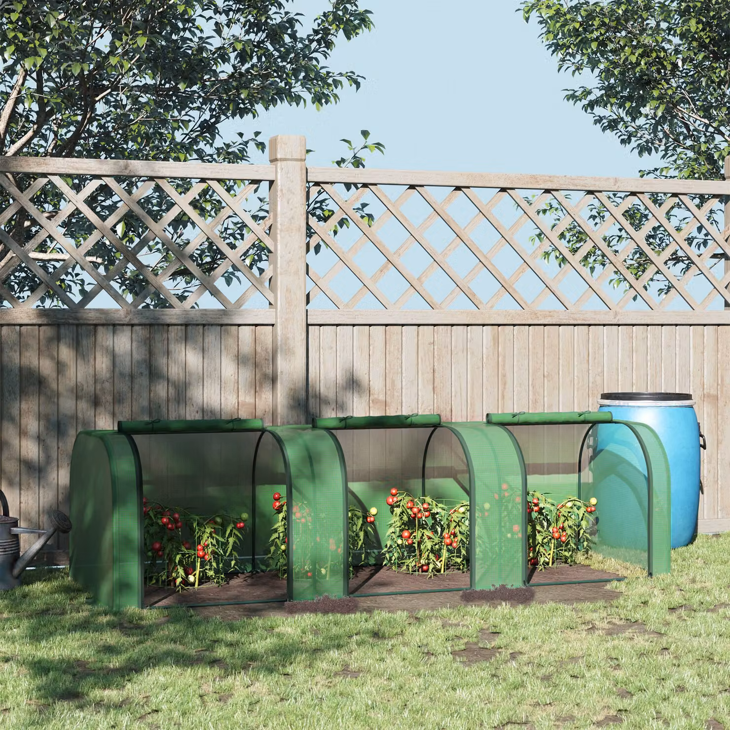Outsunny Green PE Tunnel Greenhouse with Steel Frame, W/D/H: 295 x 100 x 80 cm – 2