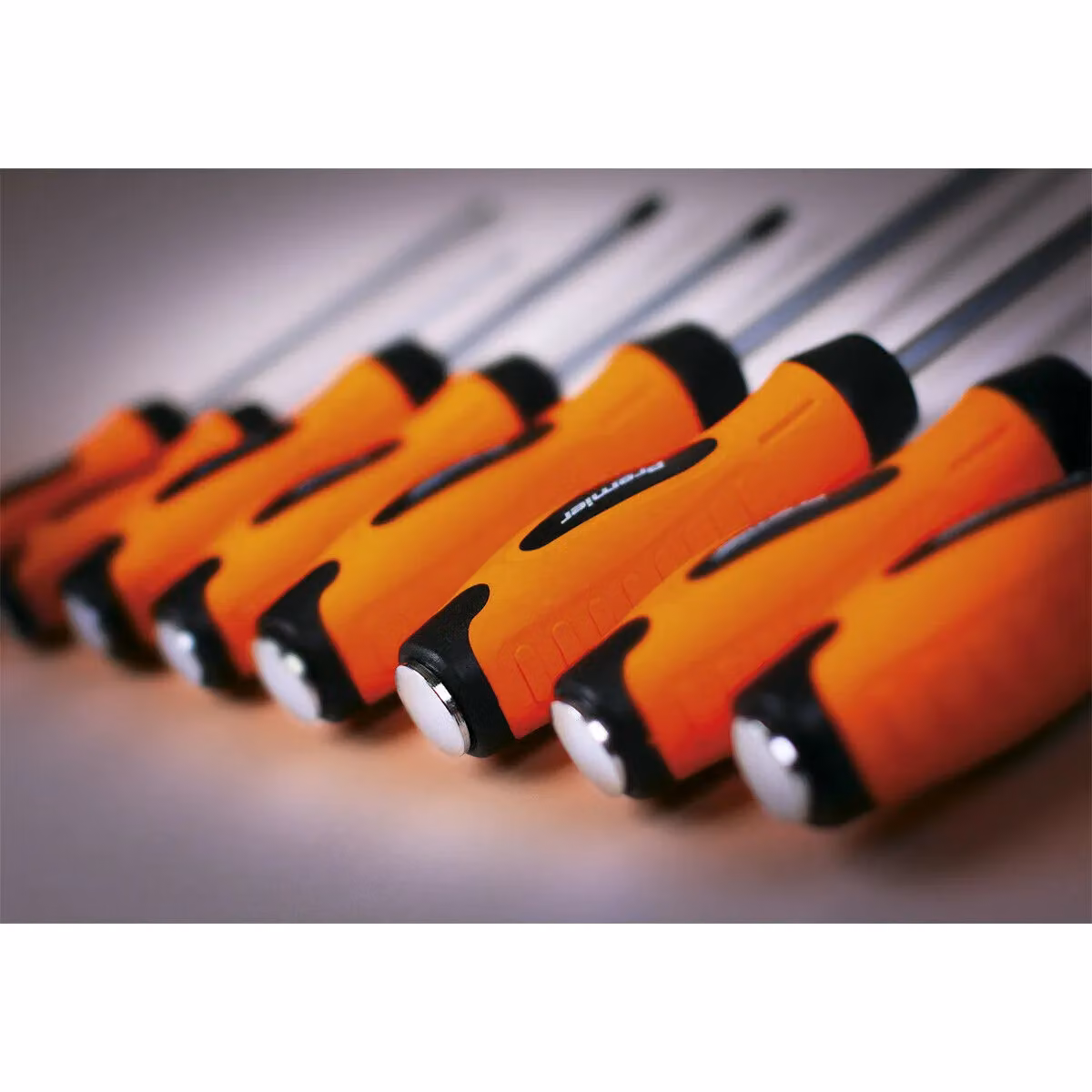 Loops 8 Pack Hi-Vis Orange Hammer Through Screwdriver Set with Chrome Vanadium Steel Chisel Caps – 3