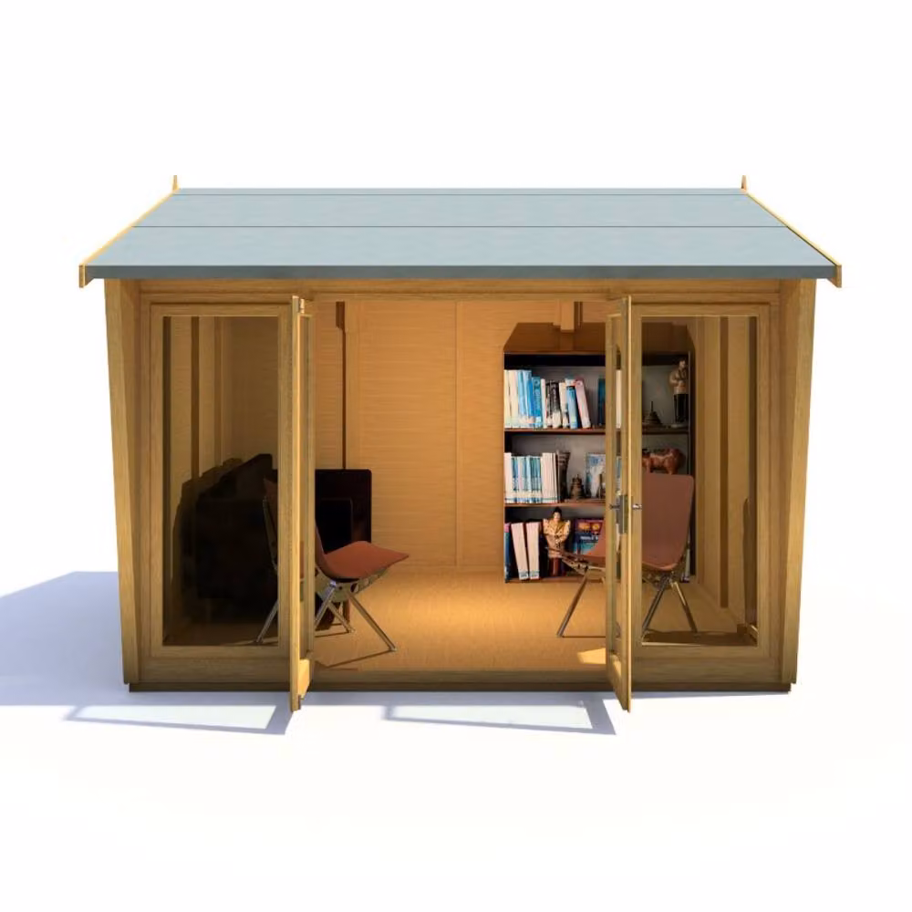 Shires Burghclere 10 x 10 Feet Summerhouse in Light Brown, W: 320.8 cm, D: 358.6 cm, H: 250 cm – 2