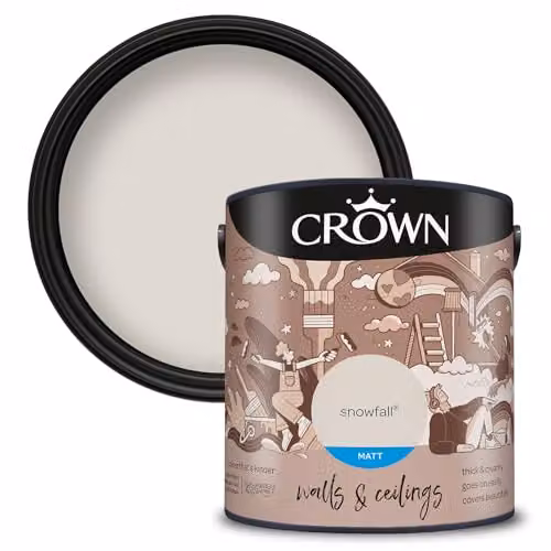 Crown Snowfall White Matt Emulsion for Walls and Ceilings, 2.5 l – 1