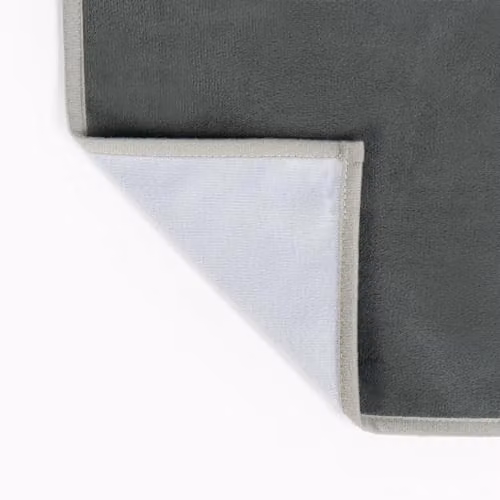 OHS Set of 4 Non-slip Polyester Placemats with Piped Trim in Anthracite, Silver and Grey, W: 40 cm, D: 30 cm – 4