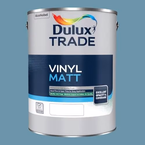 Dulux Trade Vinyl Matt Dispersion Paint in Stonewashed Blue, 5l