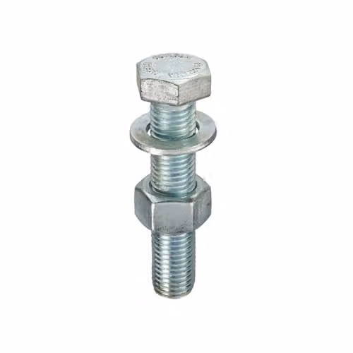 Unifix Silver Galvanised Steel Hex Bolt Nut and Washer Set M16 x 100mm, 8.8 High Tensile, Box of 50 – 2