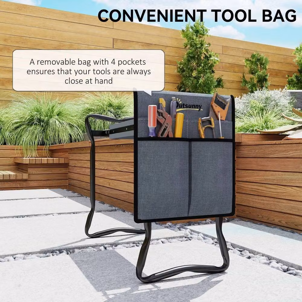 Kelvenix Foldable Garden Kneeler and Seat Bench in Black – 3