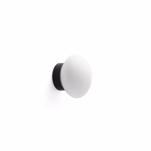 Netlighting Nubo Sphere Globe Wall Light, Matt Black and White, 12 cm, IP44, 2700K Warm White