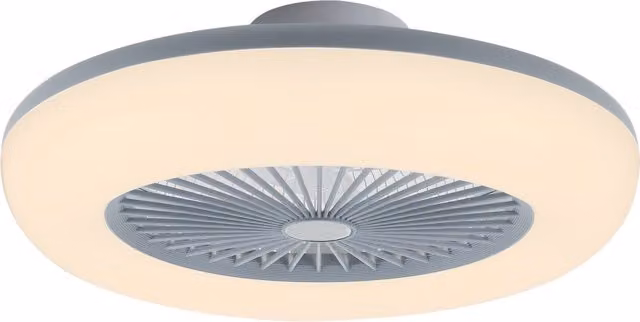 Living Star Round Acrylic LED Ceiling Light Fan with Remote Control and Dimmable Function in Grey