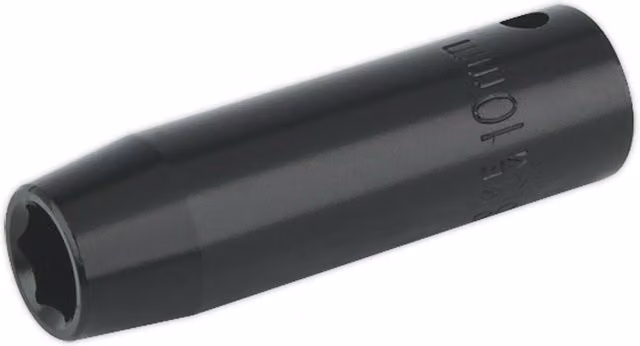Loops 10mm Forged Deep Impact Socket 3/8 Inch Sq Drive Chrome Vanadium Wrench Socket in Black and Multicolour