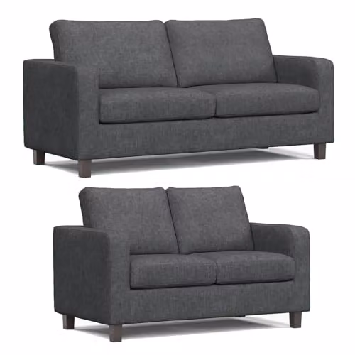 Furnishings For Less UK York Grey Fabric 3 and 2 Seater Sofa Suite