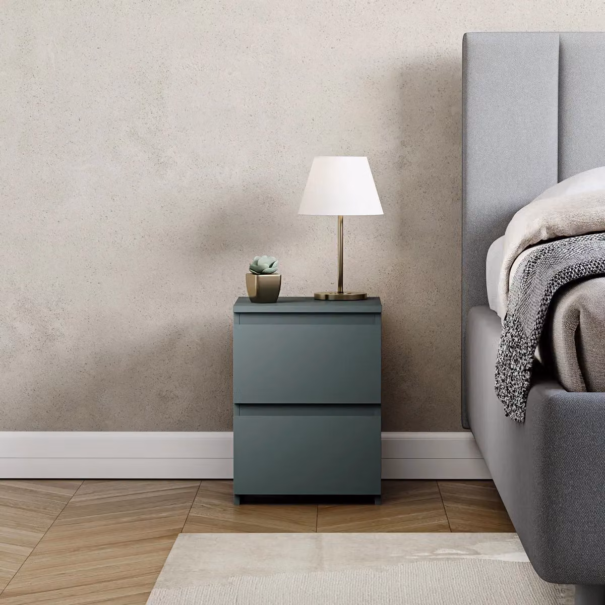 Vida Designs Denver 2 Drawer Bedside Cabinet in Green – 4