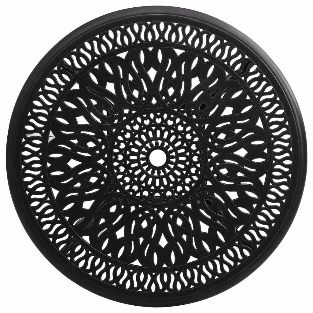 Berkfield Home Garden Table in Black Cast Aluminium W/D/H: 90 x 90 x 74 cm – 2