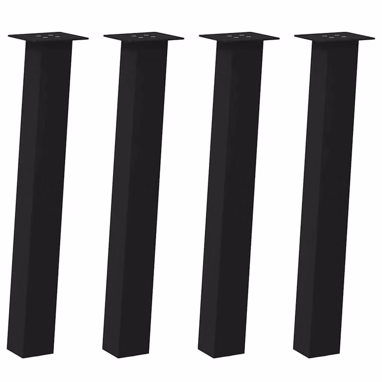 Berkfield Home Steel Coffee Table Legs, 4 Pieces, Black, Height: 72 cm