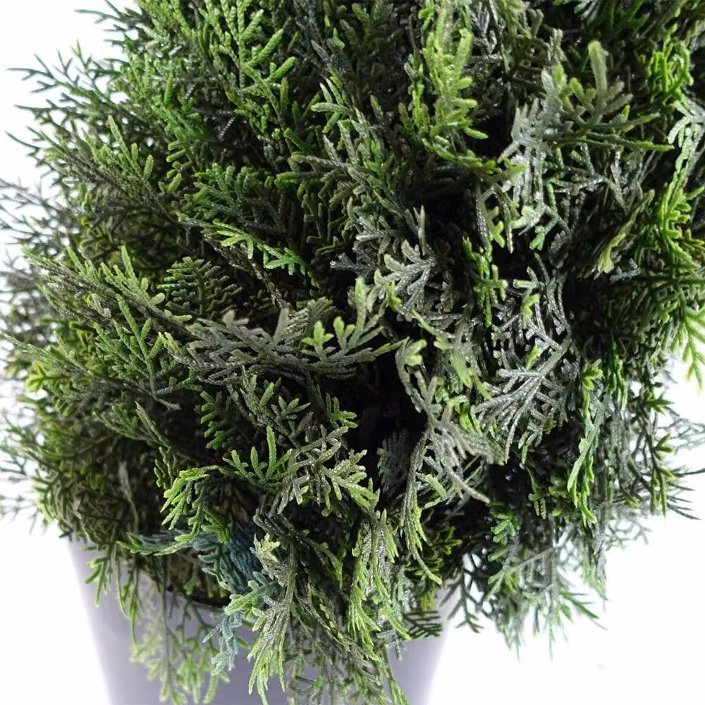 Botanik Leaf Pair of Green Spiral Cedar Artificial Topiary Trees, Height: 120 cm – 1