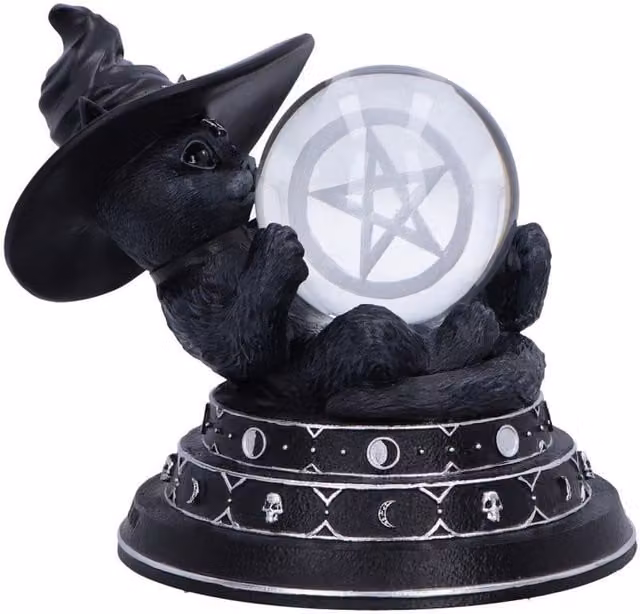 Nemesis Now Purrah's Fortune Cult Cutie Figurine in Black and Silver, Height: 12.2 cm