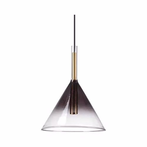 Netlighting Empire Dome Cone Pendant Ceiling Light in Black Glass