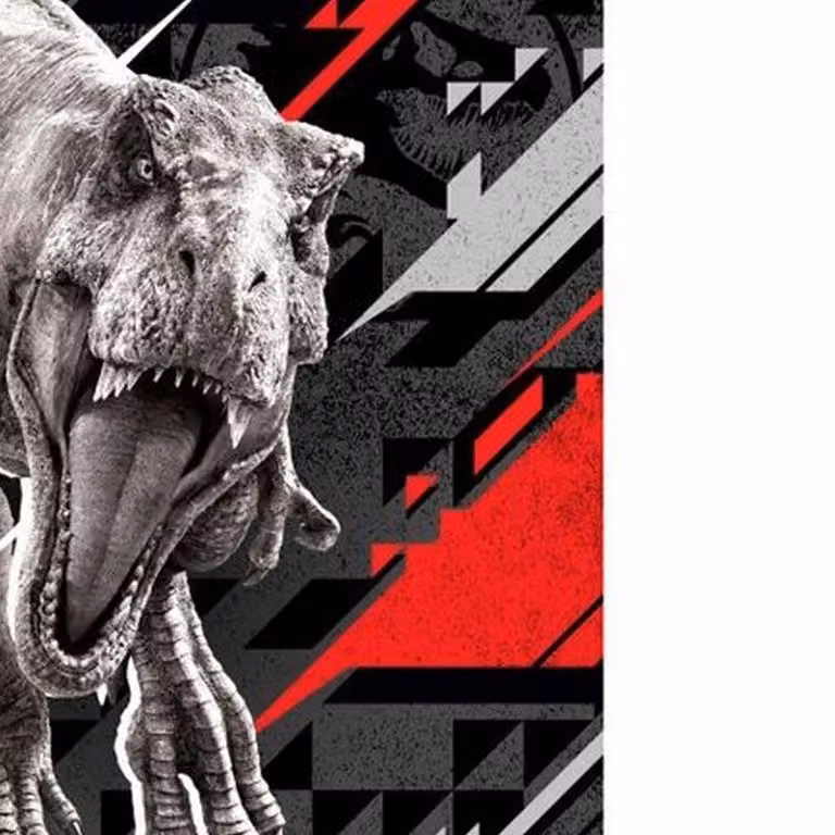 Jurassic World Charge & Chomp Grey Multicolour Fleece Blanket