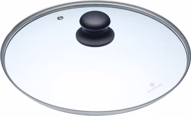 MasterClass 28cm Glass Saucepan Lid in Grey/Transparent