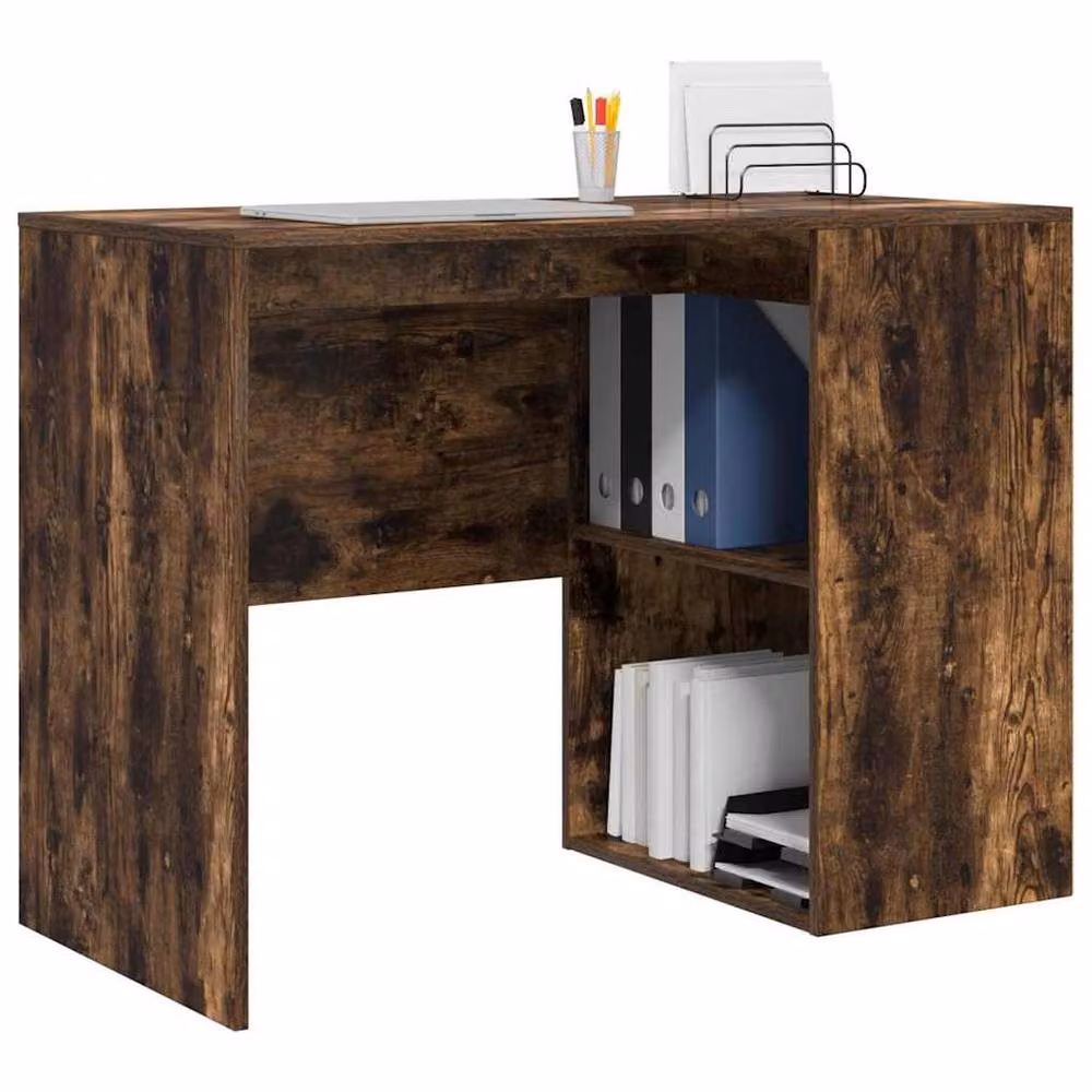 Berkfield Home Smoked Oak Writing Desk in Brown, Engineered Wood – 3