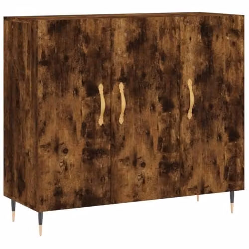 vidaXL Modern Sideboard in Smoked Oak Brown, W/D/H: 90 x 34 x 80 cm