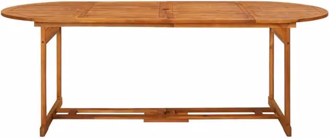 Berkfield Home Garden Rustic Solid Acacia Wood Dining Table in Brown, W/D/H: 220 x 90 x 75 cm
