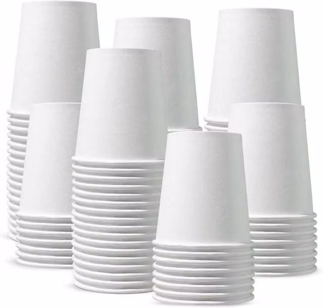 ECONX 200 Disposable Single Wall White Paper Cups, 7oz for Cold Coffee and Takeaway Drinks – 1