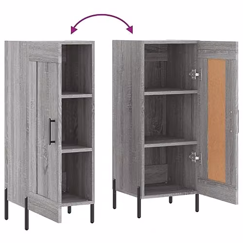vidaXL Modern Grey Sonoma Sideboard in Engineered Wood W/D/H: 34.0 x 34.0 x 90.0 cm – 3