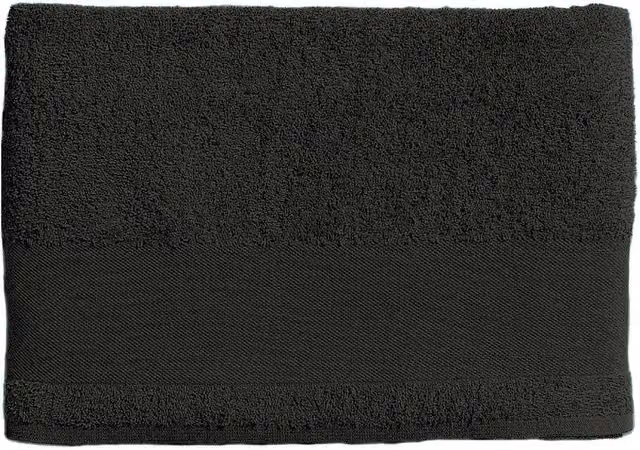 SOL'S Island 30 Black Cotton Terrycloth Guest Towel with Hanging Loop – 1