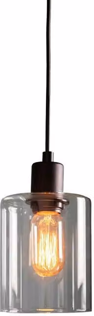 Loops Dimmable LED Ceiling Pendant Light in Black and Transparent Glass