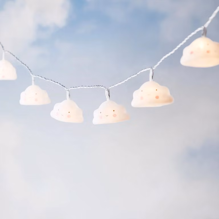 Lights4fun 10 Cloud Children's LED Fairy Lights in Warm White