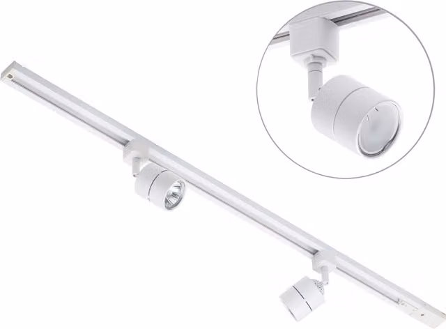 Litecraft White 1m Track Light Kit with 3 Adjustable LED Spotlight Heads