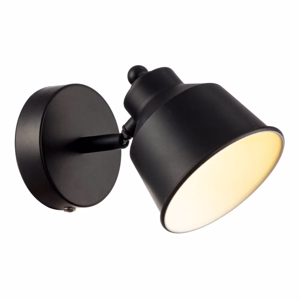Happy Homewares Modern Rechargeable Dimmable LED Spot Wall Light in Black – 2