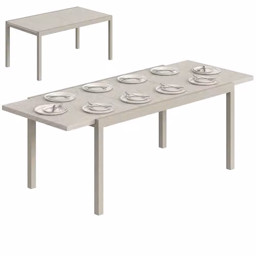 Outsunny Extending Garden Table in Light Grey, W/D/H: 154/214 x 85 x 75 cm