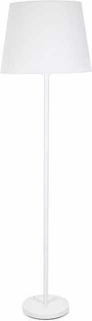 ValueLights Charlie Classic White Floor Lamp with Fabric Tapered Shade