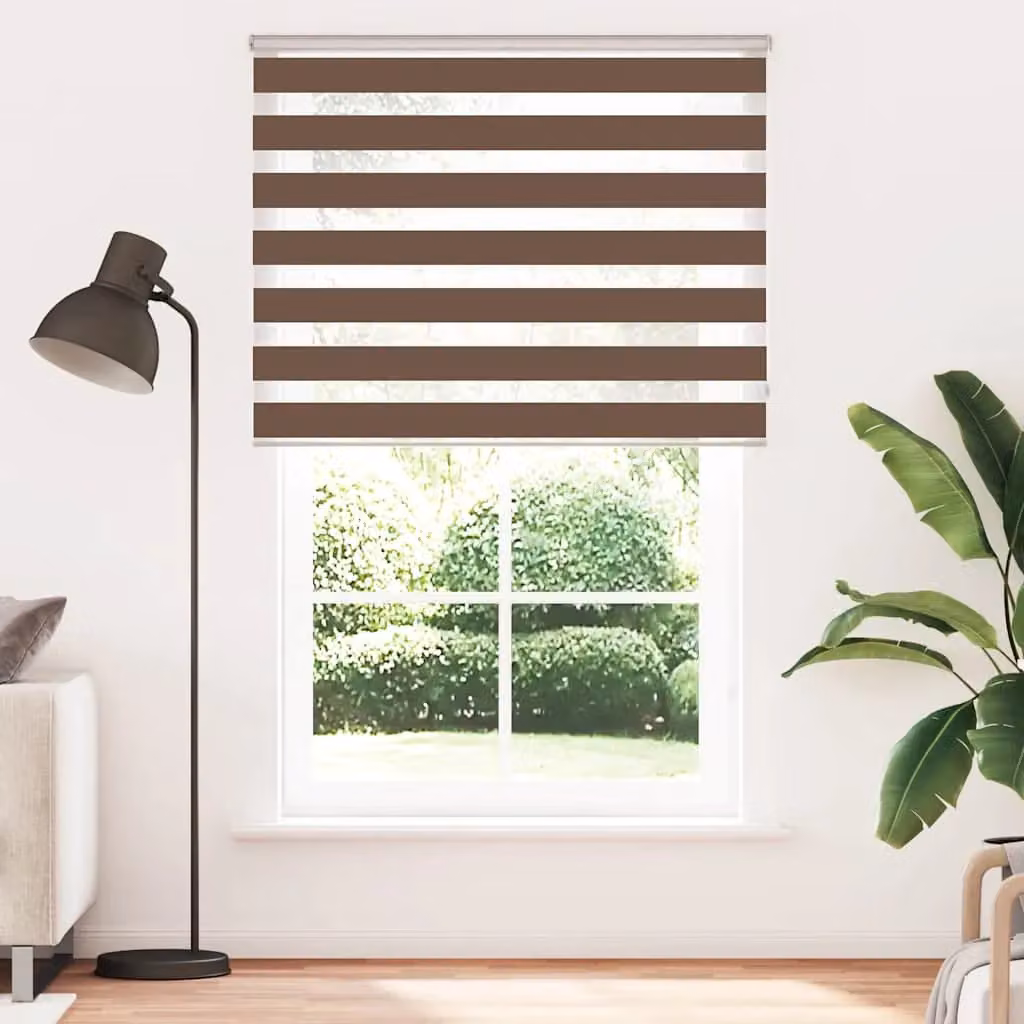 Berkfield Home Brown Zebra Day and Night Blind, W: 140 cm, H: 200 cm – 2
