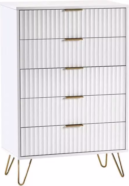 Cheshire Premium Siena 5 Drawer Chest in White