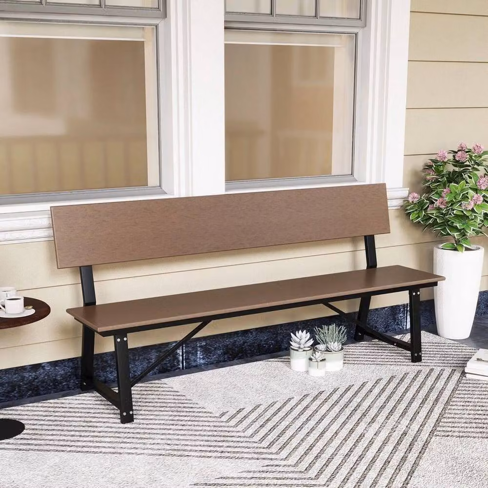 SPETLEK 183cm Outdoor Garden Bench for 4 Adults in Brown – 3