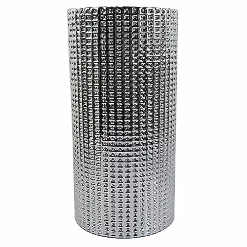 LeafUK Designer Silver Dotted Glass Tabletop Vase, H 30 cm x W 15 cm x D 15 cm