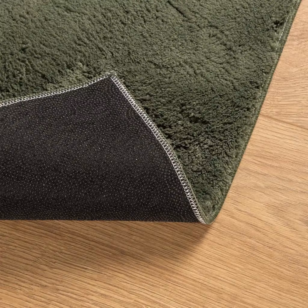 Berkfield Home HUARTE Short Pile Washable Rug, Forest Green, W: 100 cm, L: 200 cm – 3